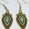 Boucles d'oreilles argentées et dorées, kakis, vertes et grises. – Image 2