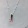 Nina: Collier court argent 925 et perle en verre facettée rose