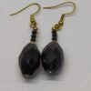 Mar: Boucles d'oreilles dorées avec des perles en verre anciennes vintage