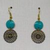 Martina : Boucles d'oreilles dorées et turquoises