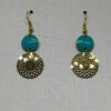 Martina : Boucles d'oreilles dorées et turquoises – Image 2