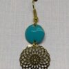 Martina : Boucles d'oreilles dorées et turquoises – Image 3