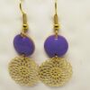 Paola : Boucles d'oreilles dorées et violettes