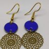 Elia: Boucles d'oreilles bleu royal et filigrane doré