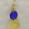 Elia: Boucles d'oreilles bleu royal et filigrane doré – Image 2