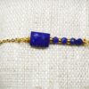 Blue: Bracelet fin doré pierre semi précieuse lapis-lazuli. – Image 2
